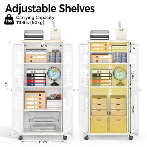 45" Tall Metal Storage Cabinet with Wheels A832704
