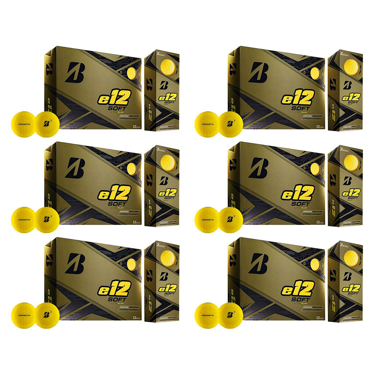 Yellow 3-Piece Golf Balls 1 Dozen Y92494