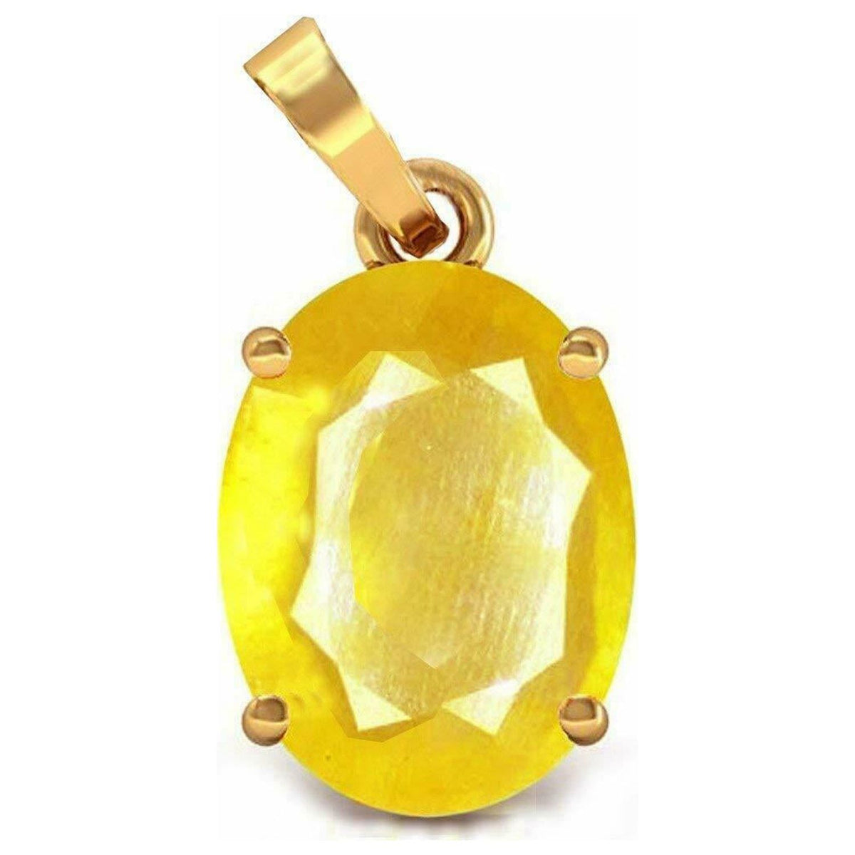 Natural Certified 10 Ct Yellow Sapphire 14K Gold Locket C497427