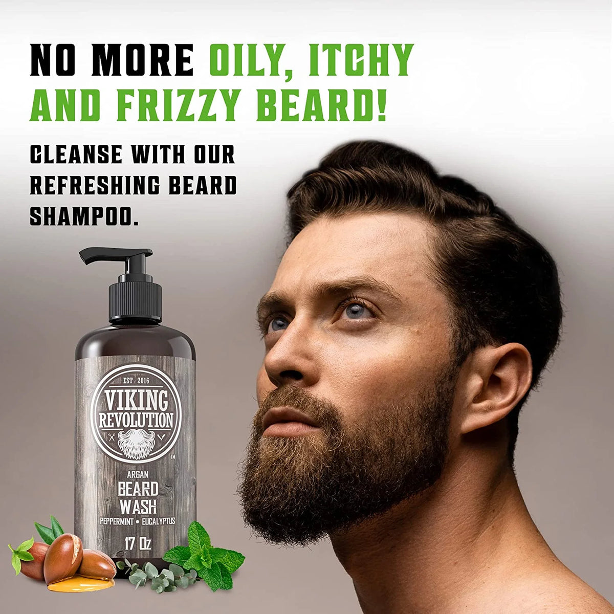 Beard Wash & Beard Conditioner Peppermint & Eucalyptus 34 Oz G46991