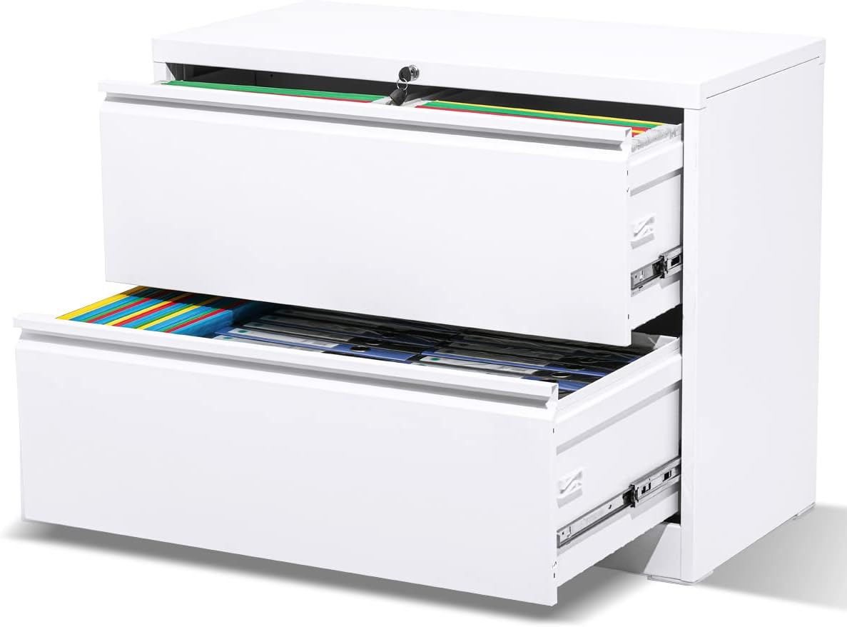 3 Drawer Black Metal Lateral File Cabinet with Lock Y4213