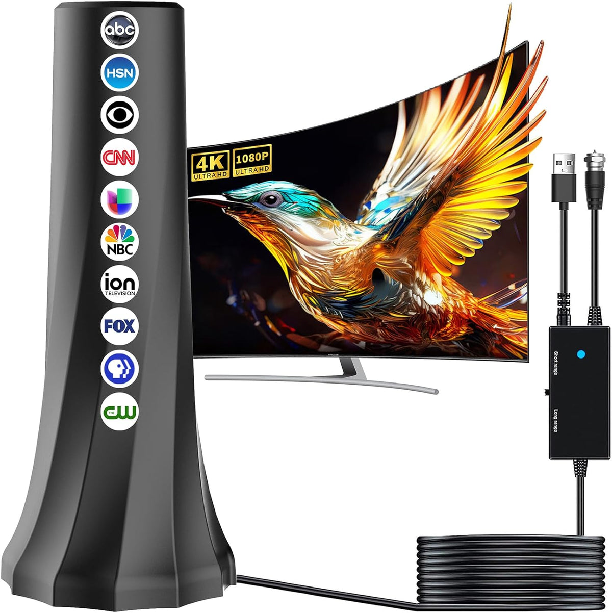 Digital TV Antenna with 25ft Coaxial Cable D598