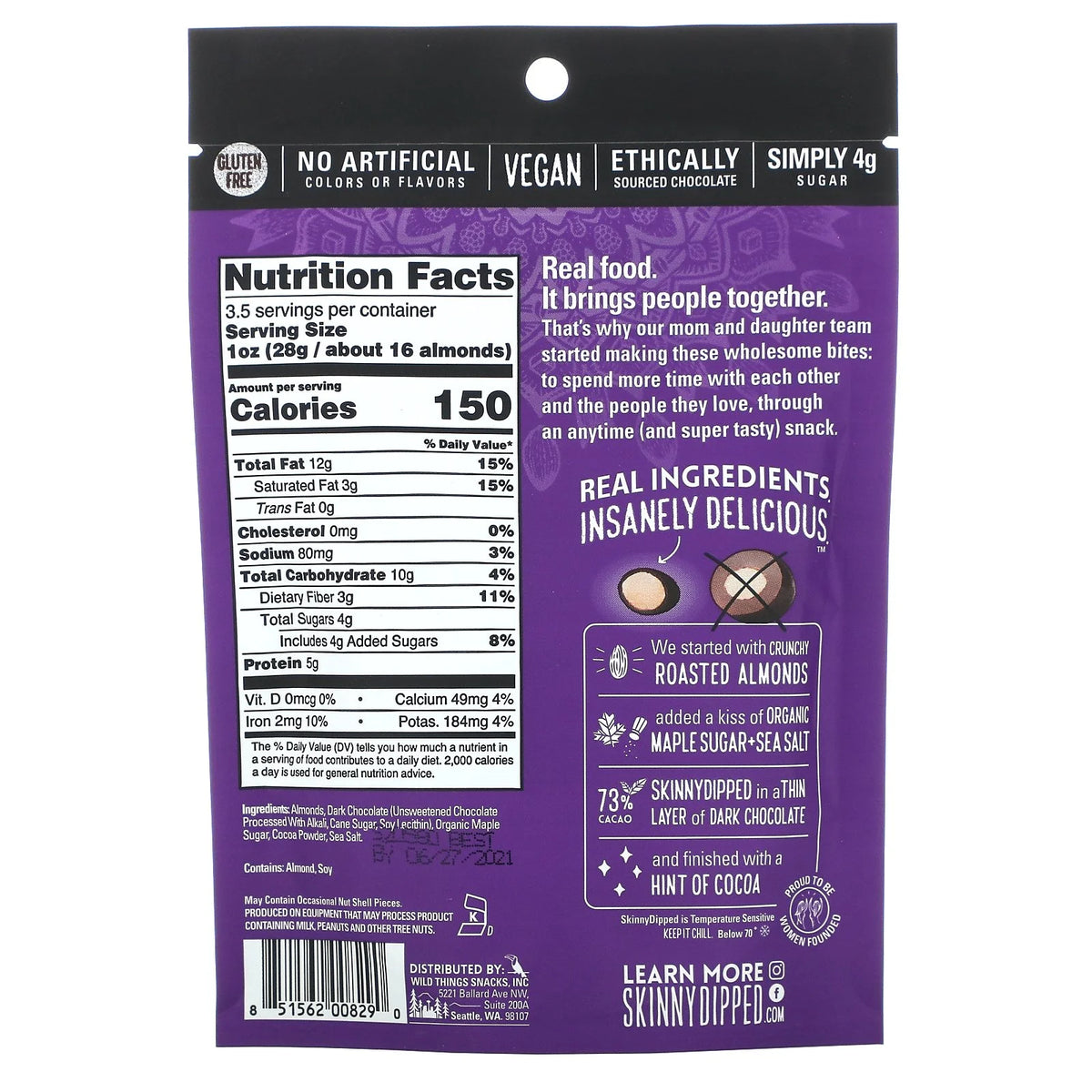 Super Dark + Sea Salt Almonds, 3.5 oz Pack of 3 E48705