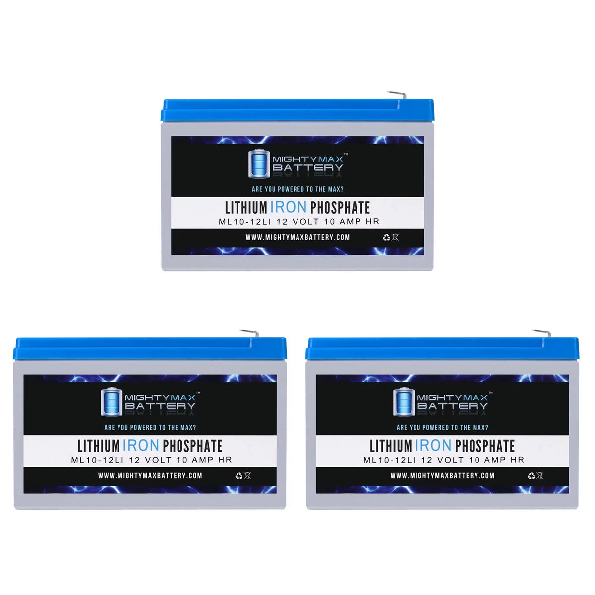 12V 10AH Lithium Replacement Battery 3 Pack K666376