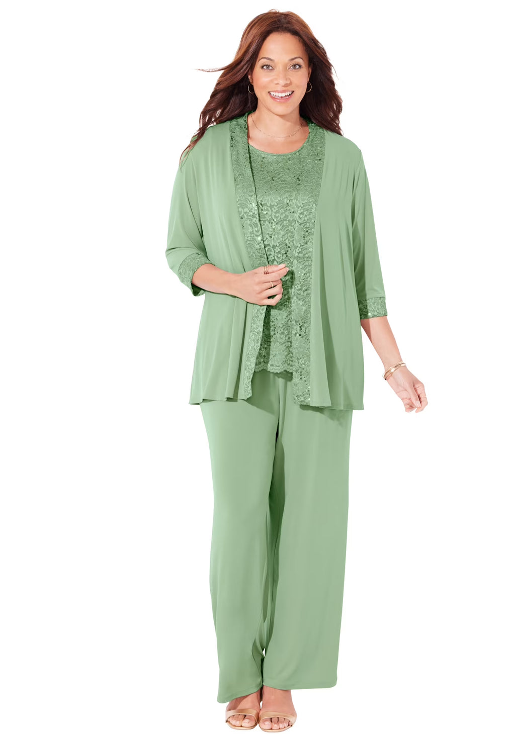3-Piece Lace Pant Suit X5660
