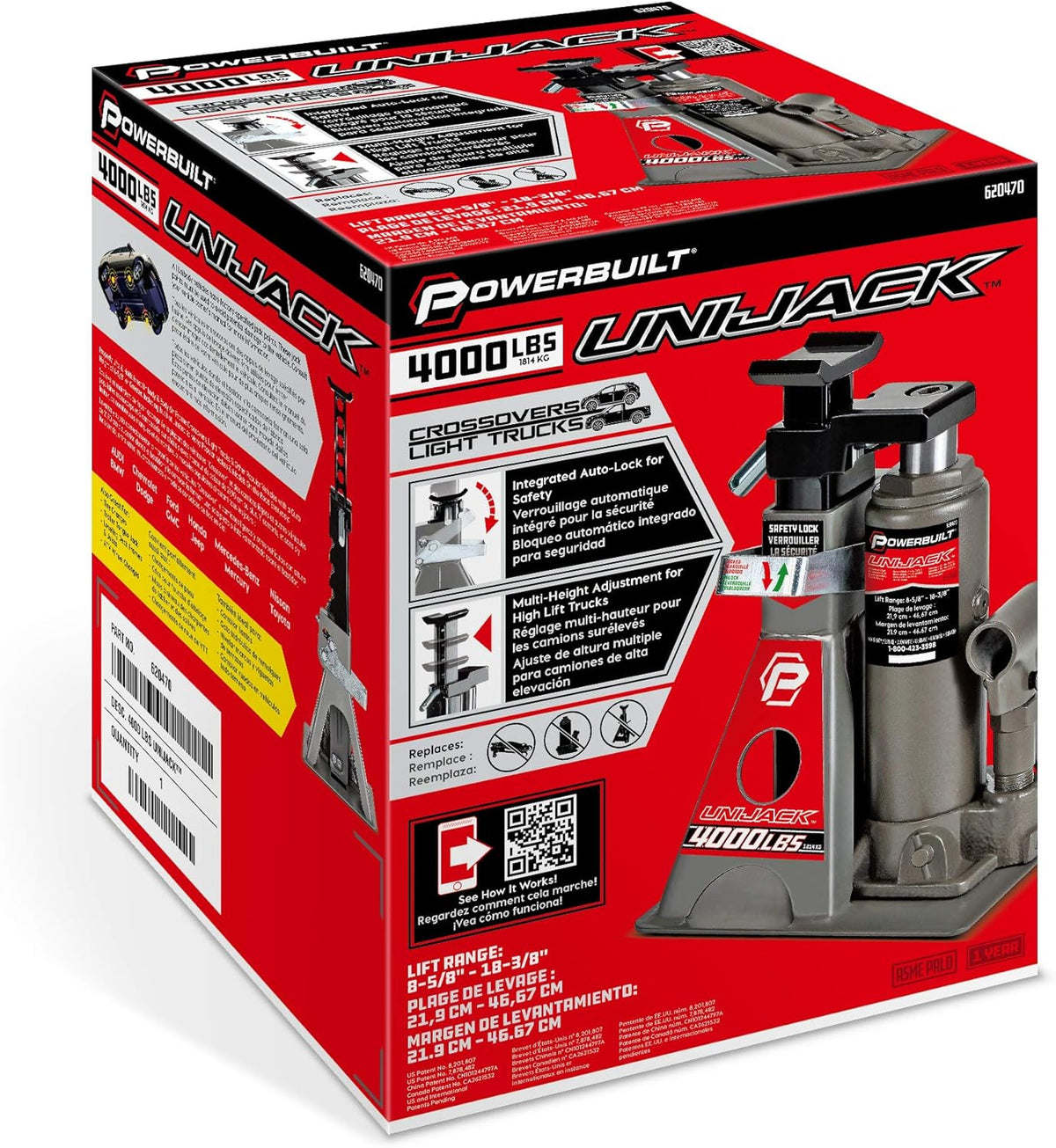 2 Ton Combination Hydraulic Bottle Jack / Jackstand W3142