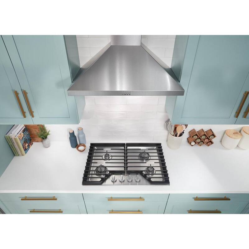 4-Burners Recessed Gas Cooktop in Stainless Steel W165632