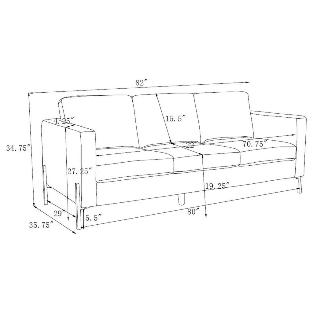 Upholstered Fabric Sofa Set with Track Arms R112527