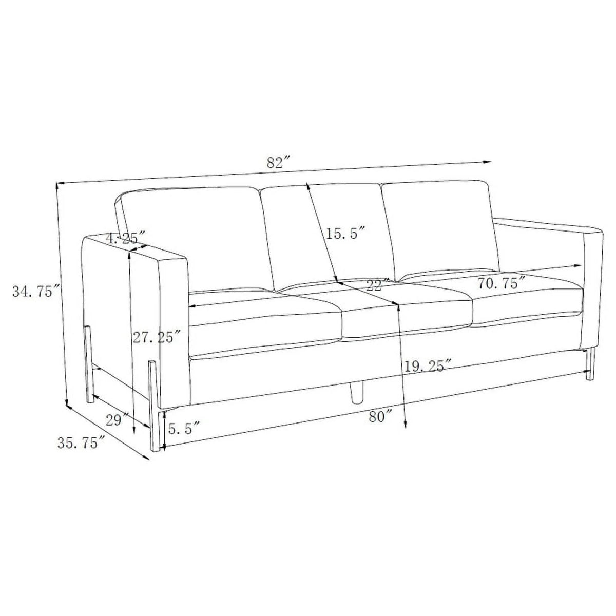 Upholstered Fabric Sofa Set with Track Arms R112527