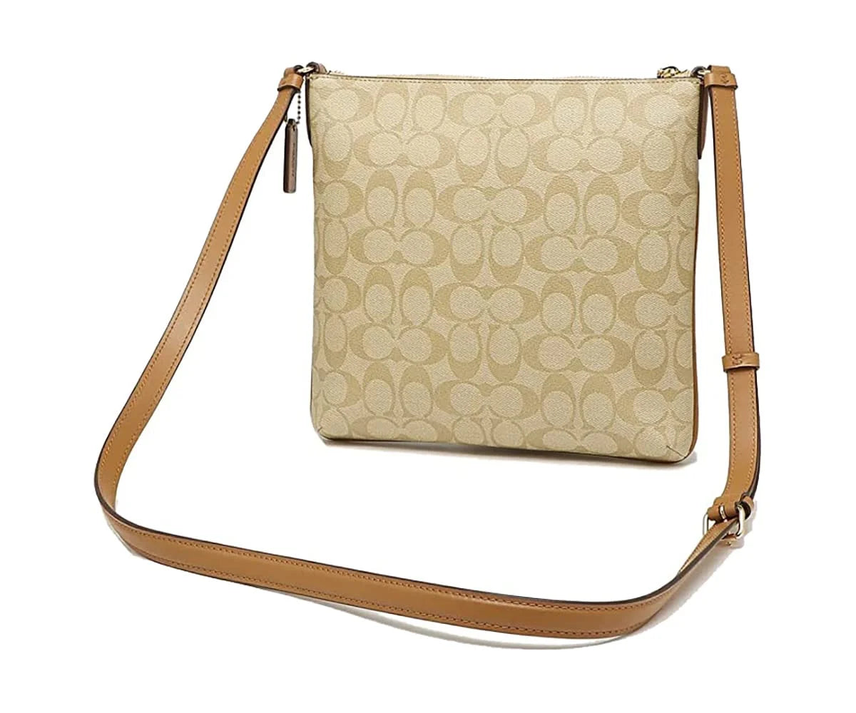 Signature Canvas Light Khaki Saddle File Bag P253