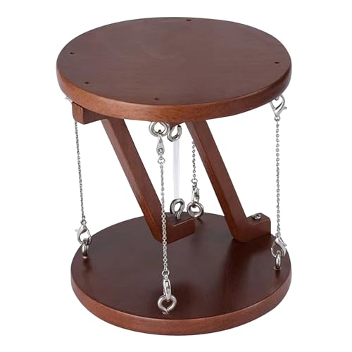 Nut-Brown Wooden Tensegrity Sculpture E168