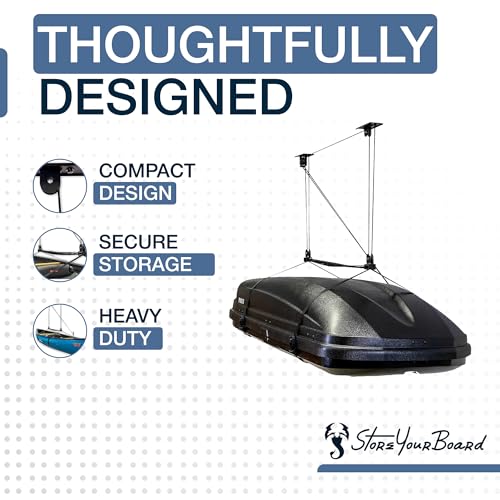 Cargo Box Ceiling Hoist with Pulley Lift System, Fits 8–10 ft Ceilings, Holds 150 lbs V790124