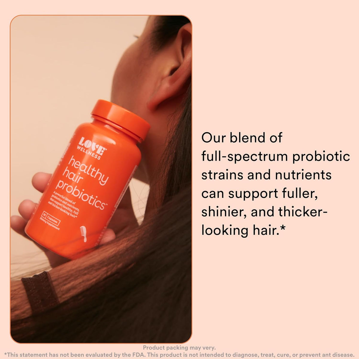 Healthy Hair Probiotics Supplement with Biotin and Vitamin B12 & B6 30 Capsules H424734