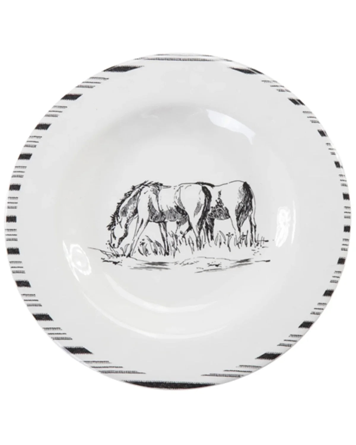 14-Piece Melamine Dinnerware Set Black/White F129635