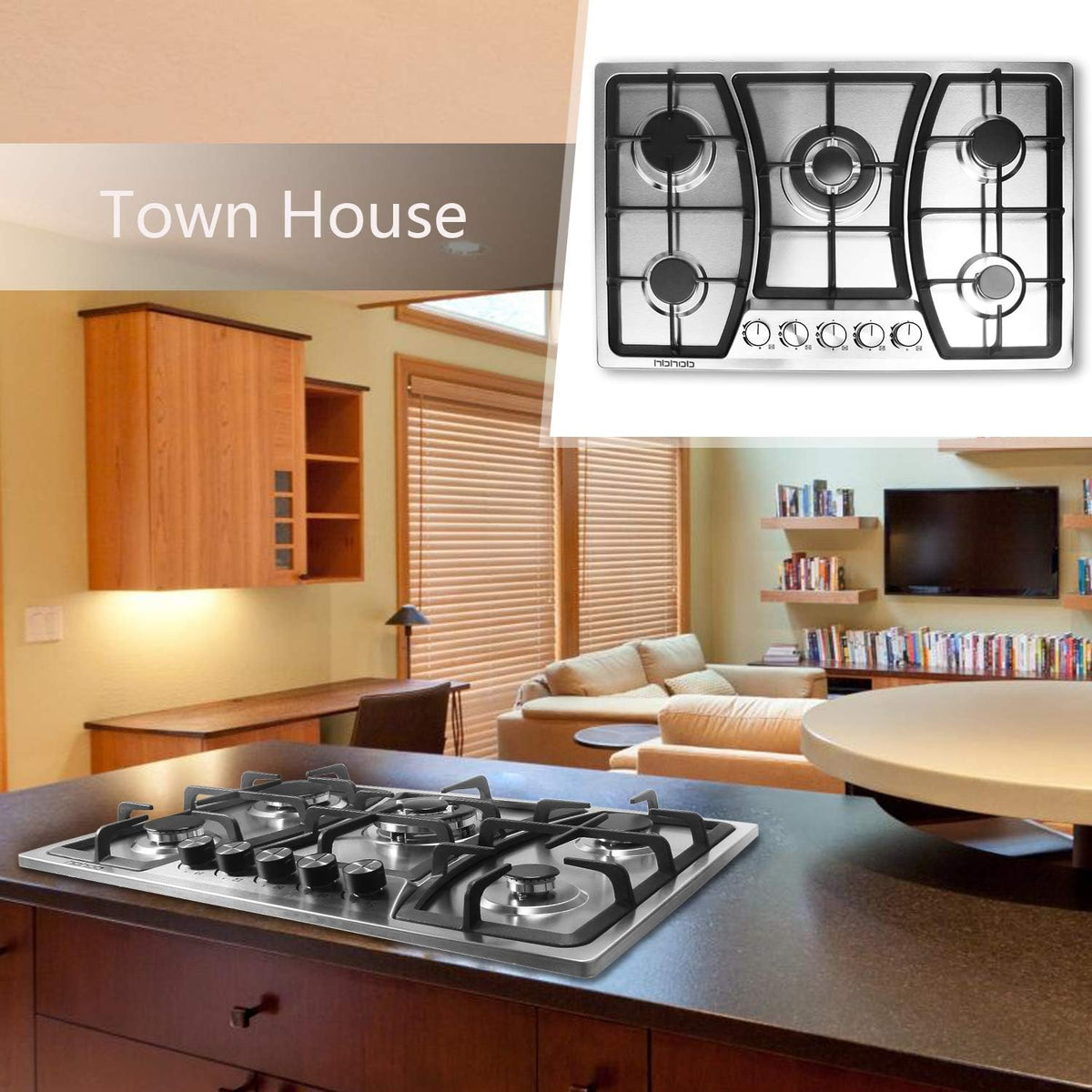 30 inches 5 Burners Stainless Steel Gas Cooktop Q790
