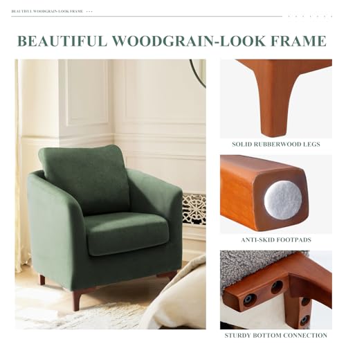Velvet Accent Chair with Storage Ottoman Set of 2, Camel K8517