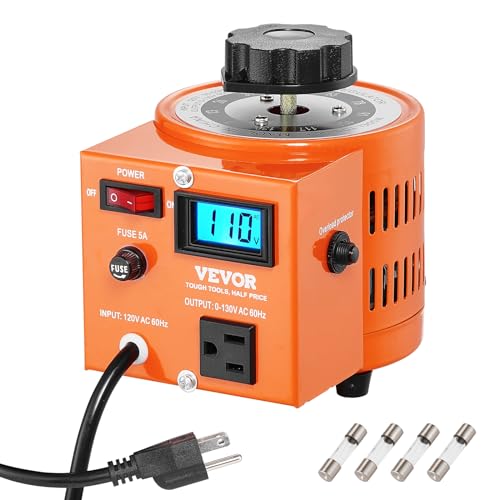 500VA Variable Transformer 110V 60Hz Input Voltage Digital Display 0-130V Output Automatic Voltage Regulator O68180