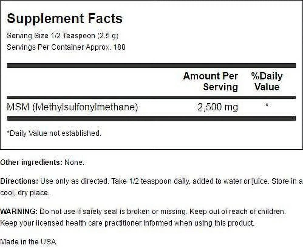 100% Pure Msm Powder 16 oz D525818