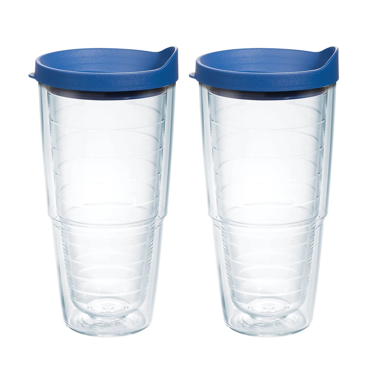 24oz 2pk Blue Lid Double Walled Insulated Tumbler W174