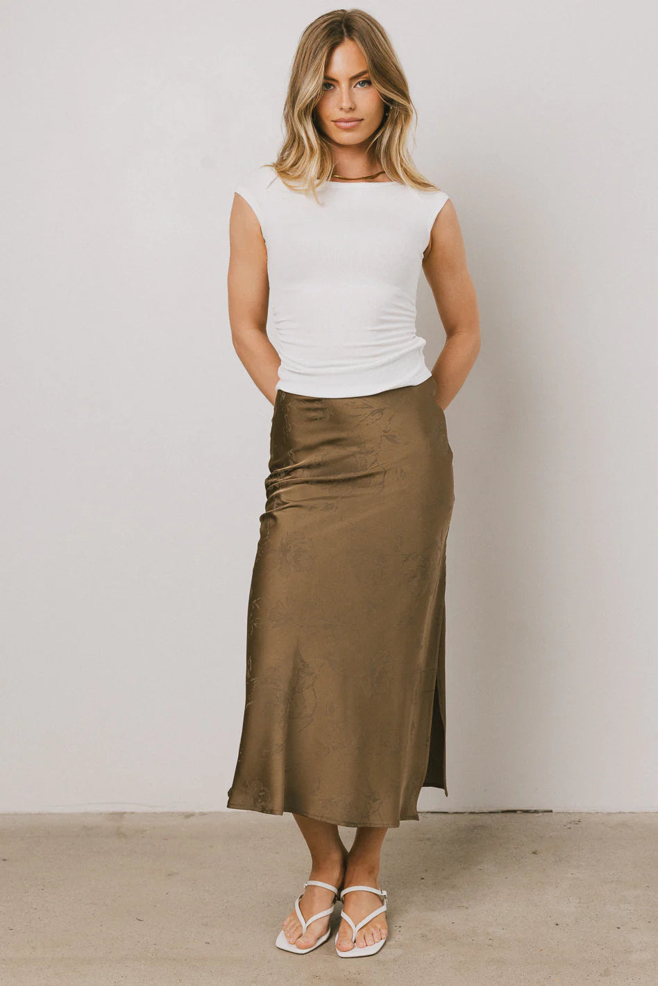 Olive Floral Maxi Skirt S731746