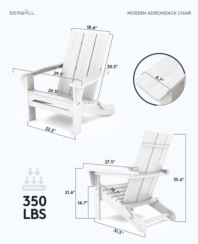 White Folding Adirondack Chair W667