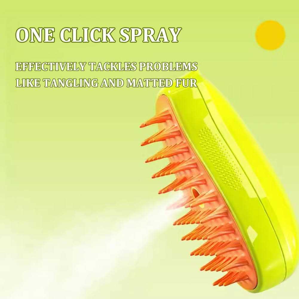 3 In1 Self Cleaning Steam Cat Brush Y69593