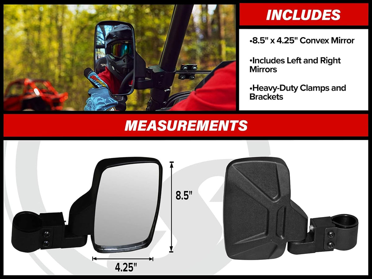 Left and Right Convex Mirrors for 2'' Round Roll Cages S783120
