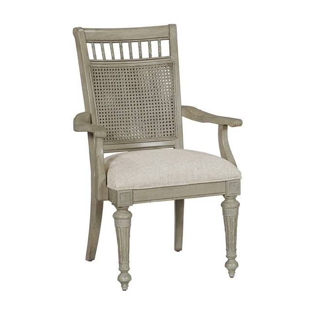 Weathered Grey Cane Back Armchair N2222