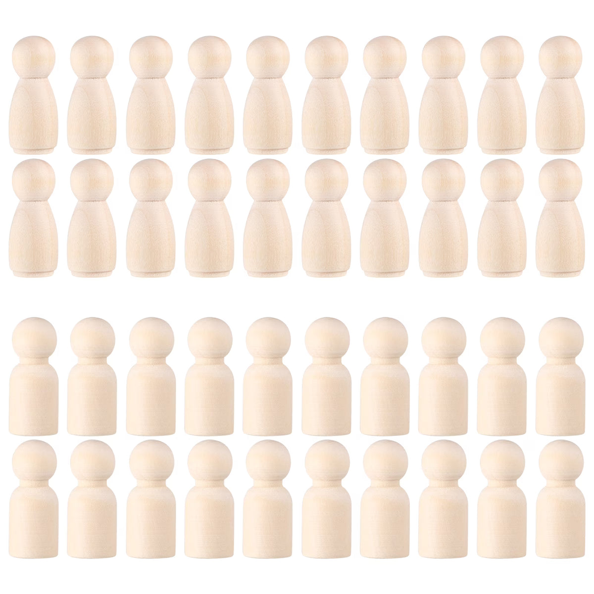 50pcs Unfinished Wooden Peg Dolls G4226