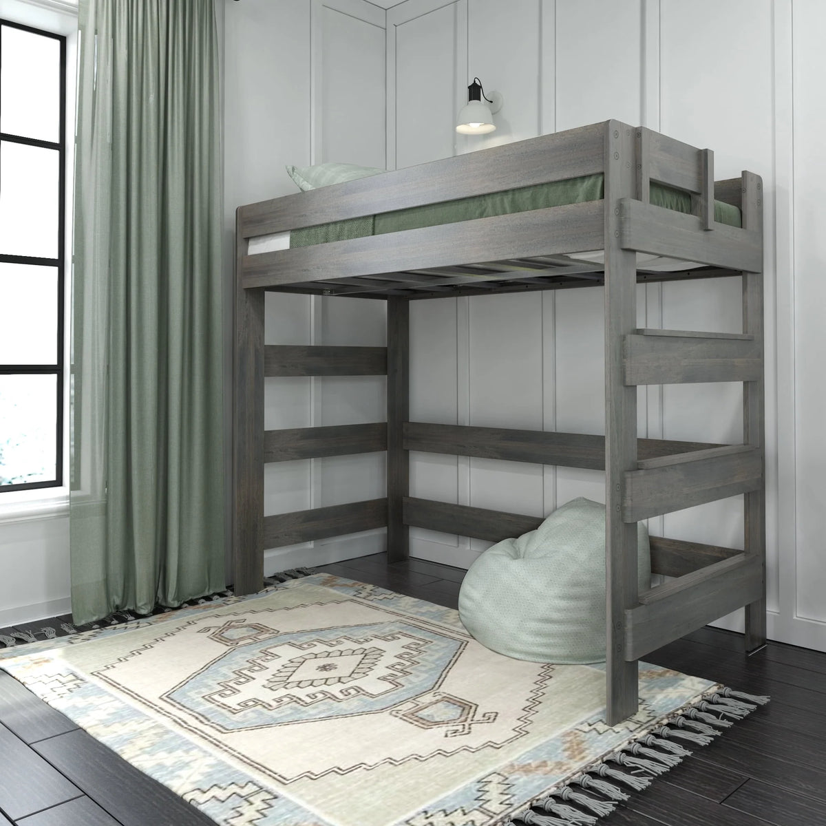 Solid Wood Twin High Loft Bed S220
