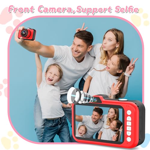 Kids Digital Camera with Rotating Zoom Lens, 3.5” Screen, 1080P, 32GB Card B22906