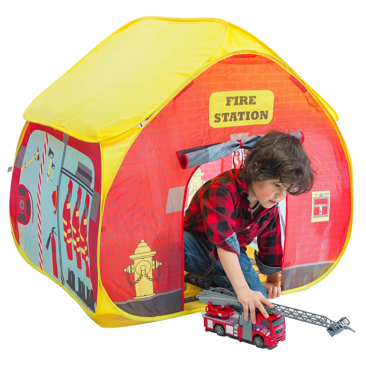 Nylon Firestation Tent with Street Map Playmat O430