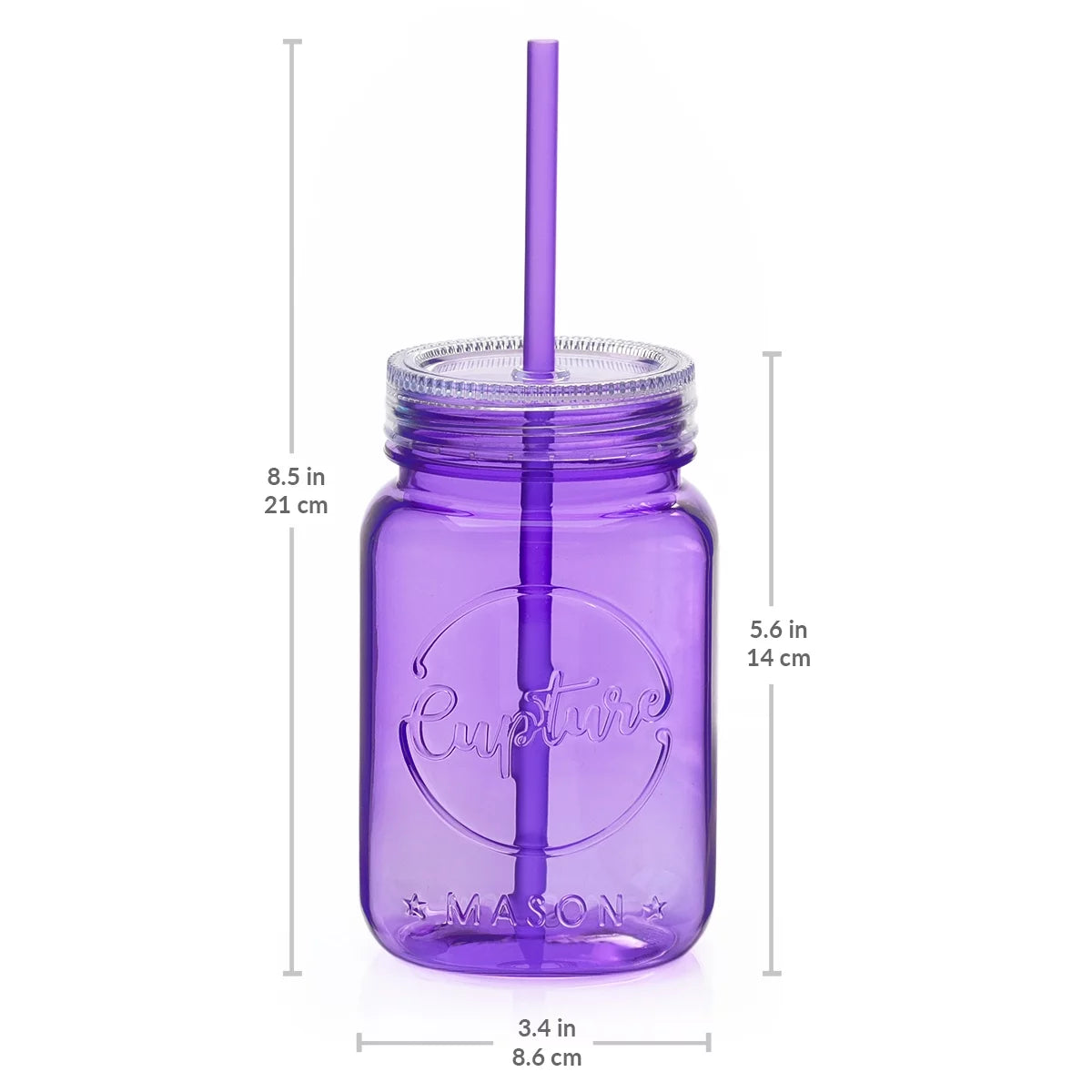 Acrylic Mason Jar Tumblers with Lids & Straws 20 oz 6 Pack D479630