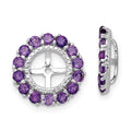 Rhodium Diamond & Amethyst Earring Jacket Earrings V9001