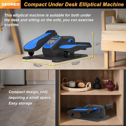 Under Desk Elliptical Machine, Electric Seated Pedal Exerciser with Monitor, Remote Control and 12 Adjustable Speeds A704