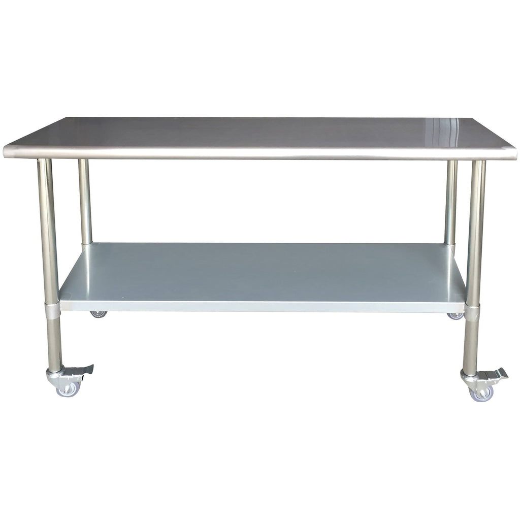 Stainless Steel Work Table with Casters 24 x 72 Inches O982
