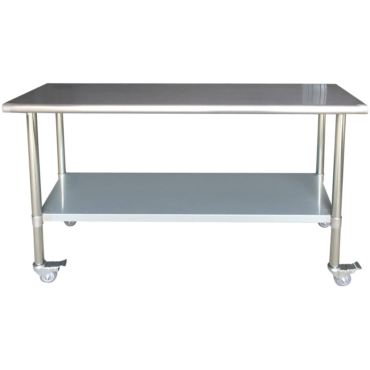 Stainless Steel Work Table with Casters 24 x 72 Inches O982