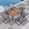 7 Pcs Outdoor Dining Table and Chairs Y3512