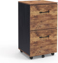 2 Drawer Wood Filing Cabinet with Rolling Q85801