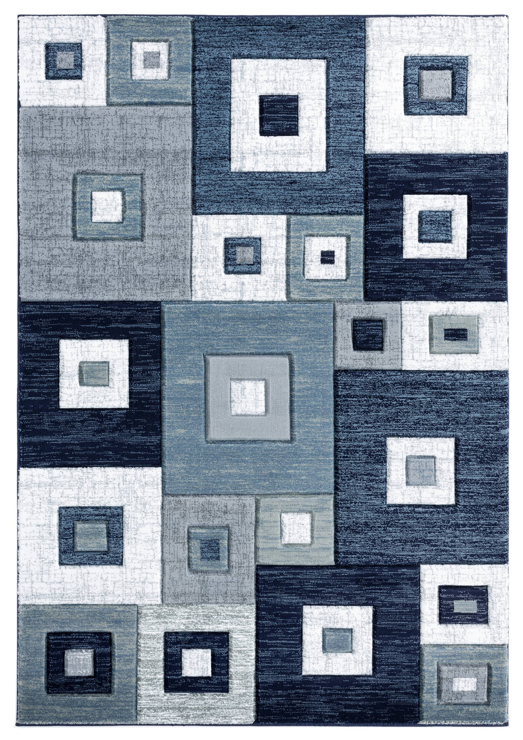Navy Modern Geometric Accent Rug U802484