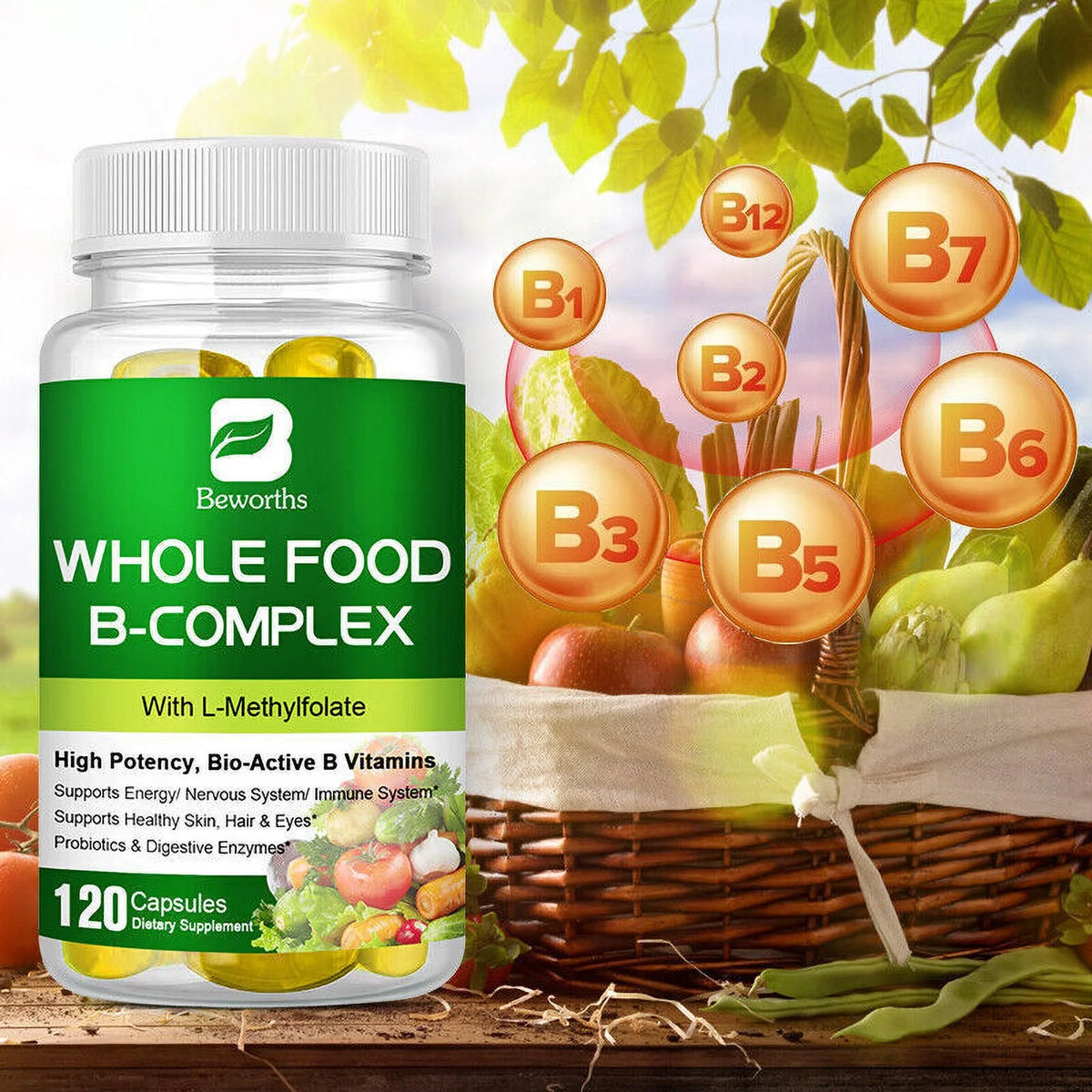 120 Capsules B Complex Pills W361048