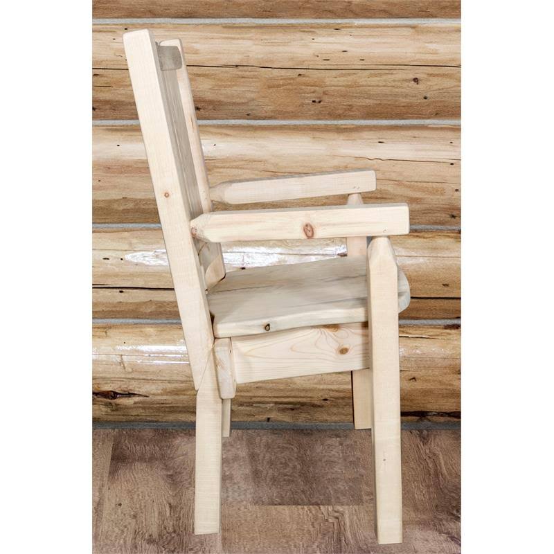 Laser Engraved Bear Design Captain's Chair S290