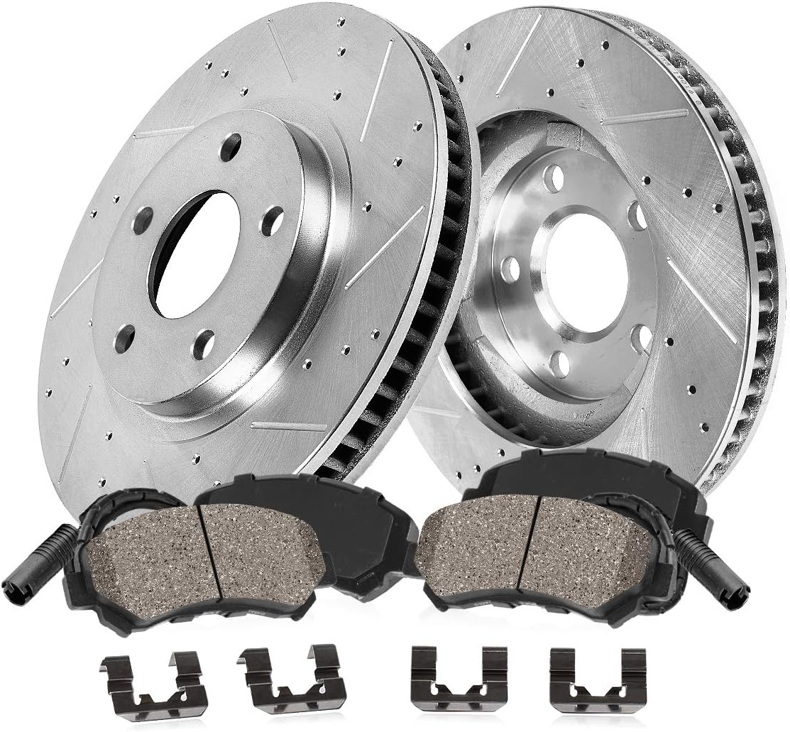 Front 350mm 5 Lug 2 Rotors Ceramic Pads Clips Sensors J3826