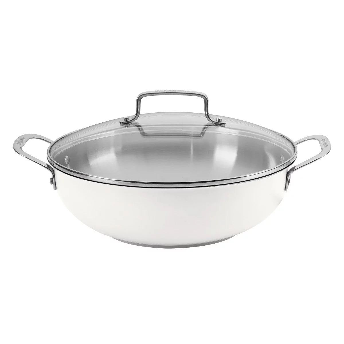 Matte White Stainless Steel All Purpose Pan with Cover D692