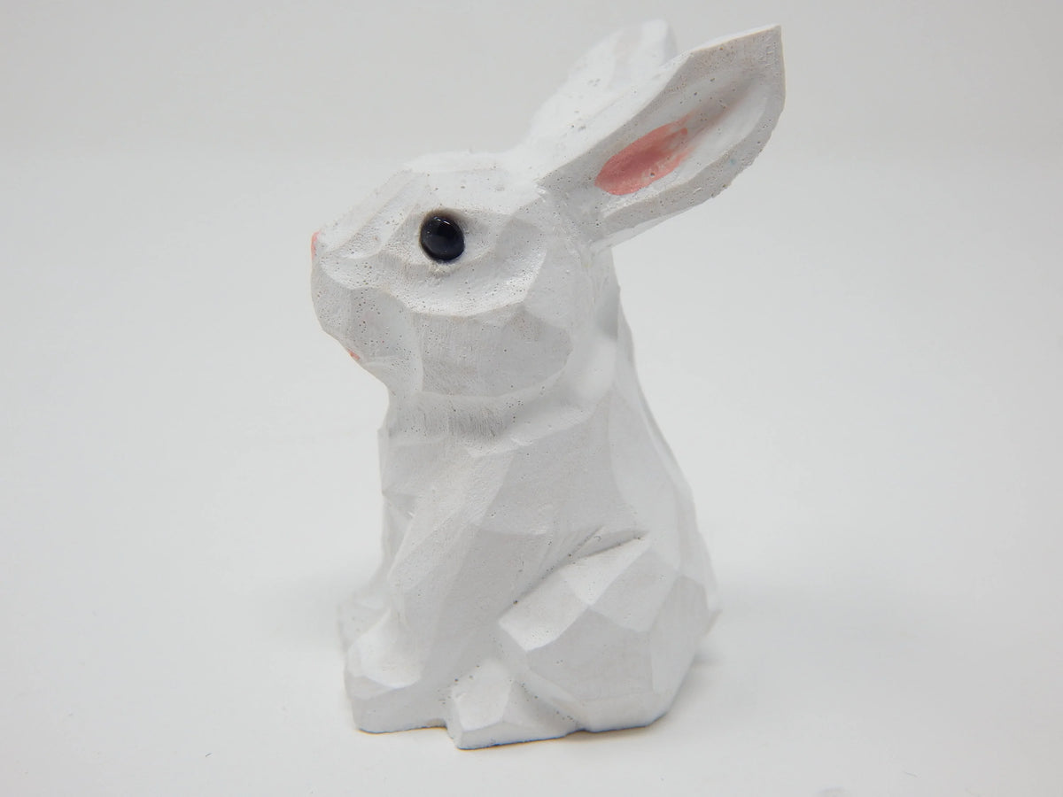 Miniature Wooden Rabbit Figurine, Hand-Made, 2" X917