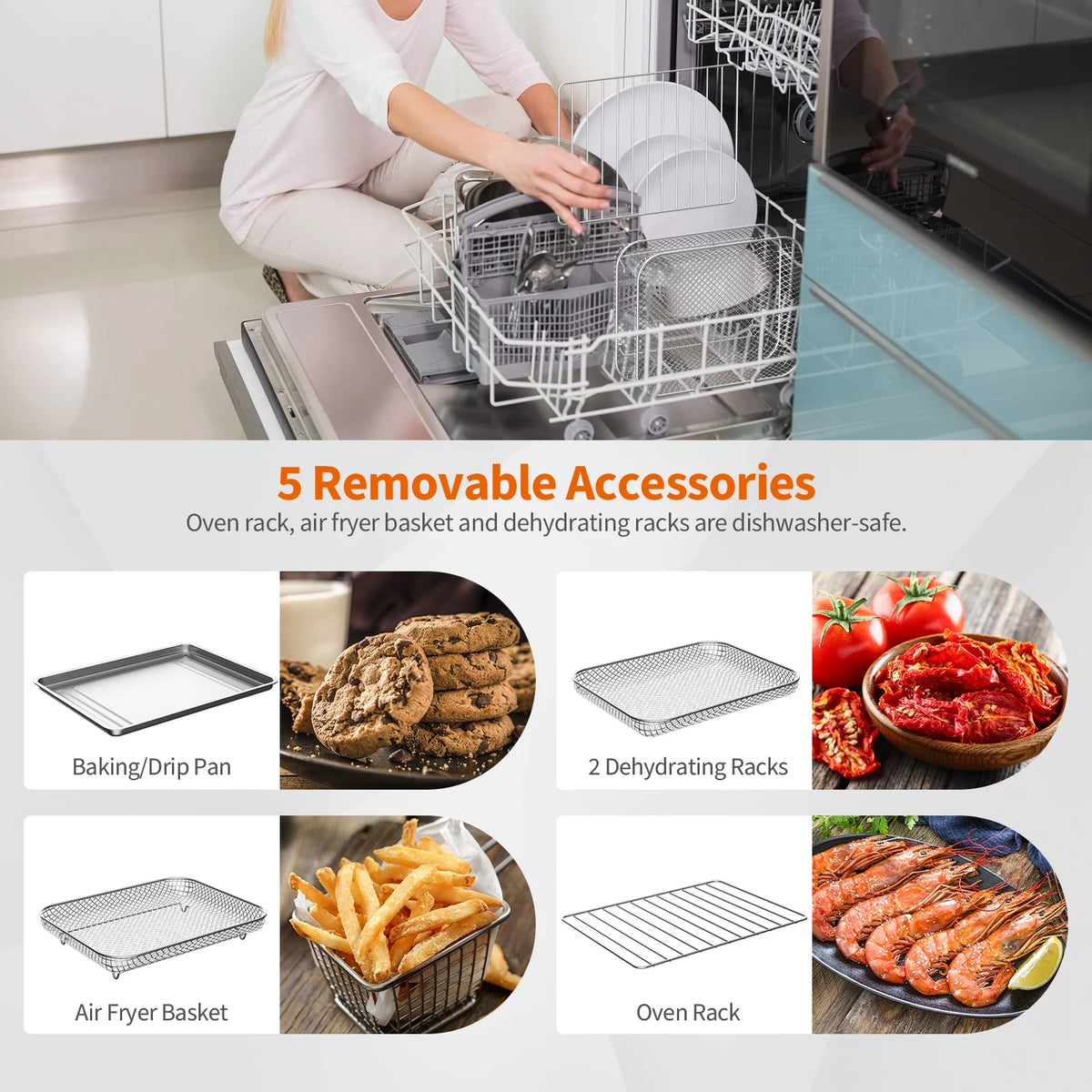 21QT Convection Air Fryer Toaster Oven 8-in-1 J62198
