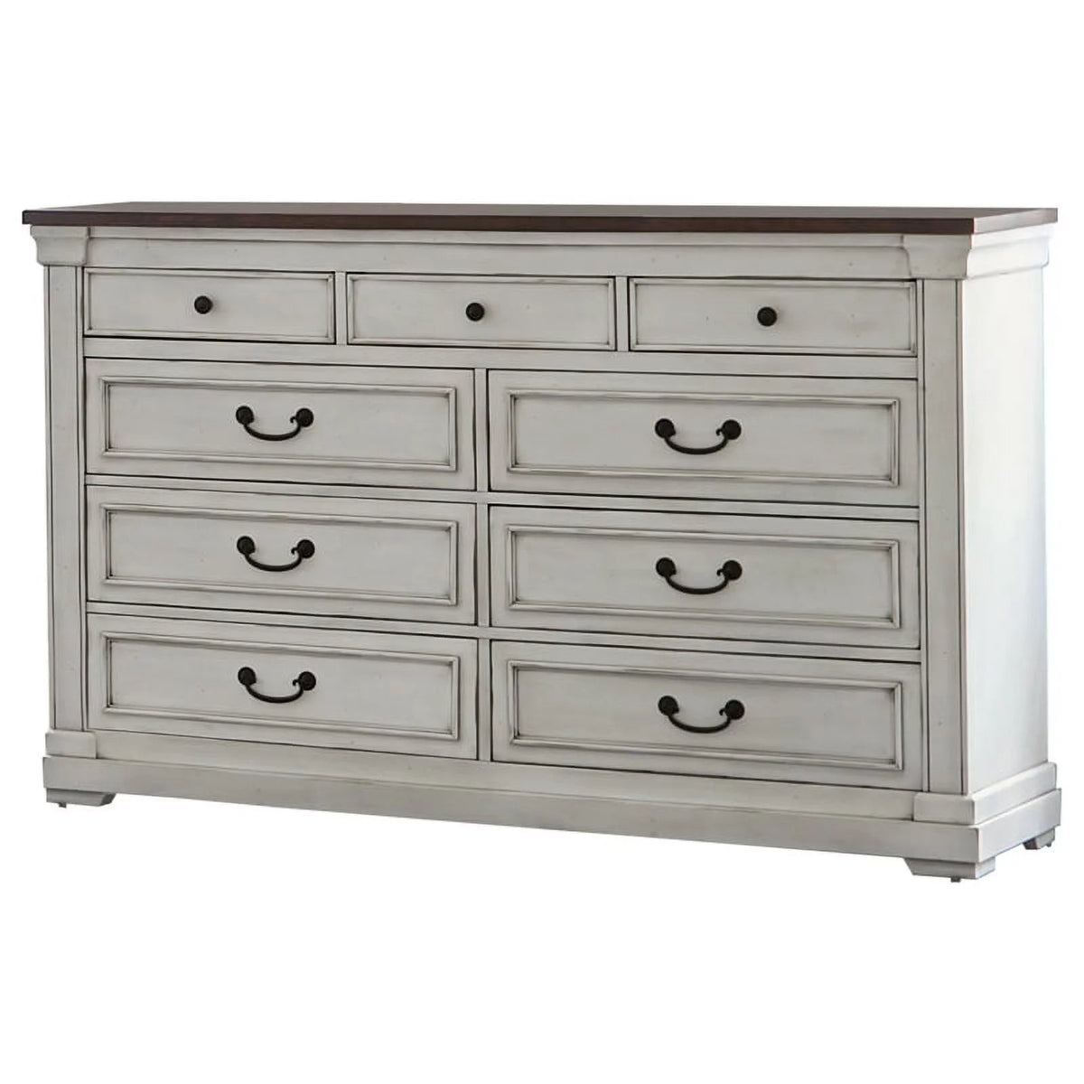 5-Piece Wood Eastern King Panel Bedroom Set in White Y26752
