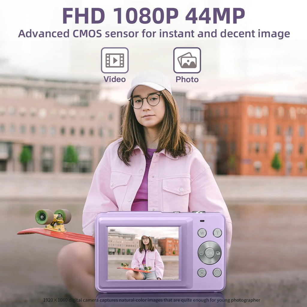 Digital Camera, 1080P, 44MP, 16X Zoom, Compact M64576