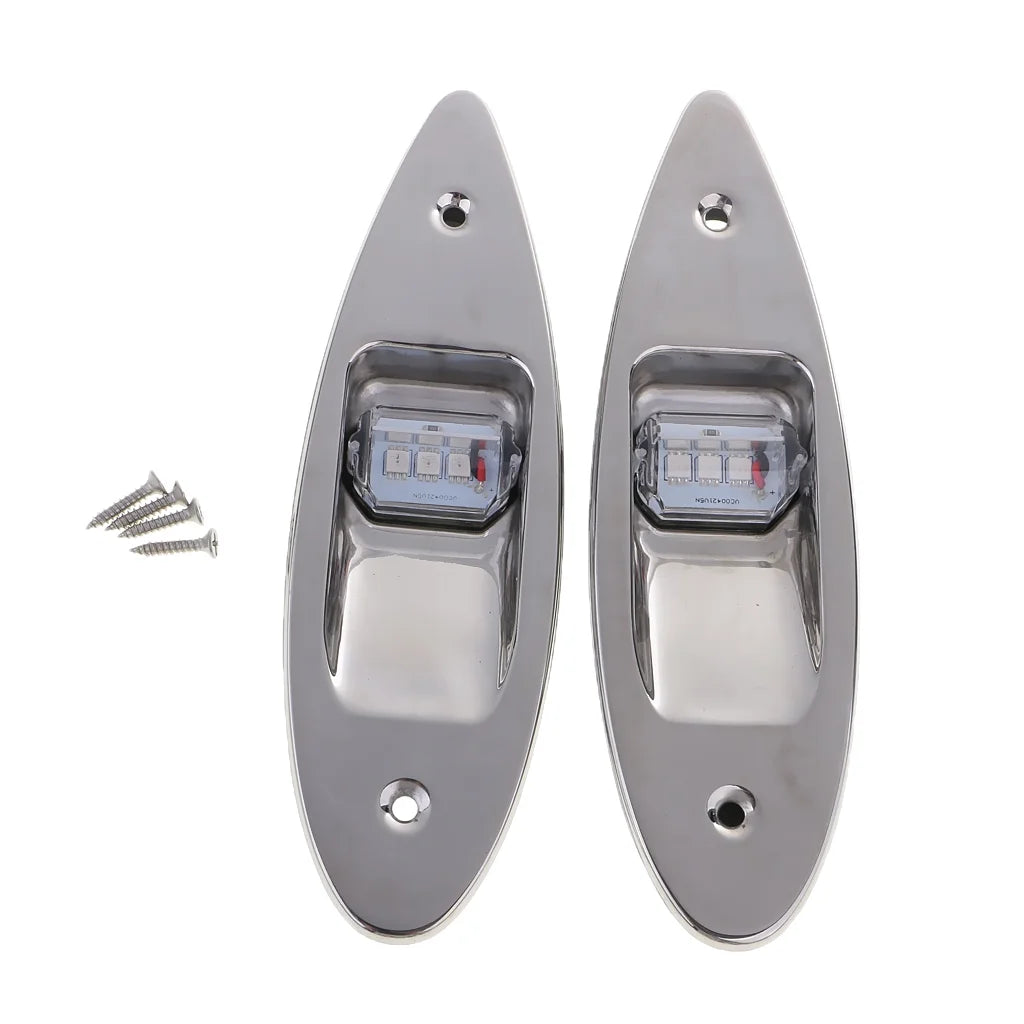 12V Stainless Steel Marine Boat Lights (Green & Red) N724