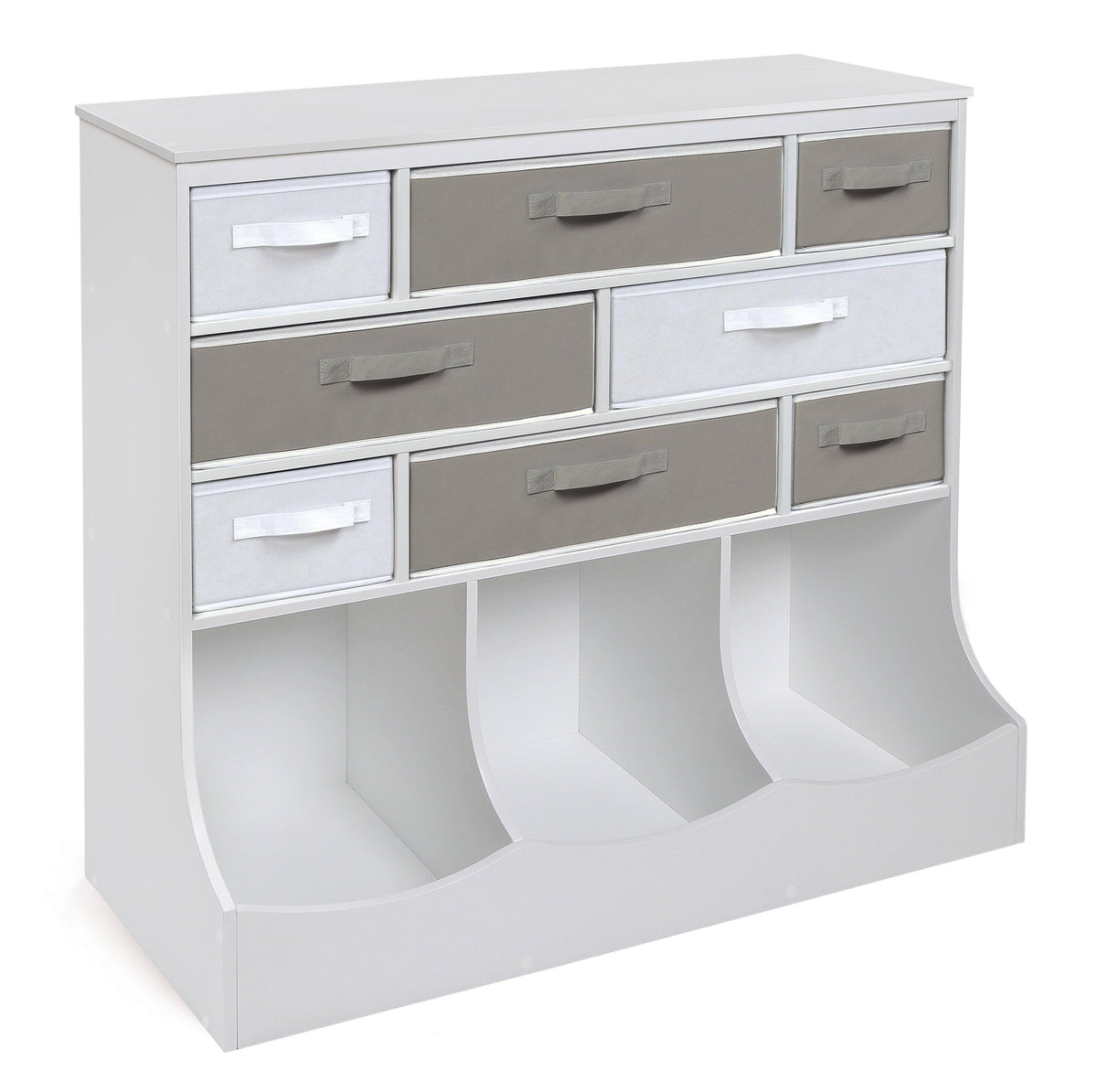 White Storage Station with Eight Baskets and Three Bins O307
